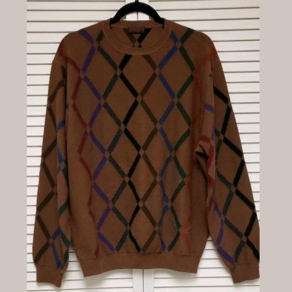 SOLD Cashmere LENOR ROMANO Diamond Pattern Sweater